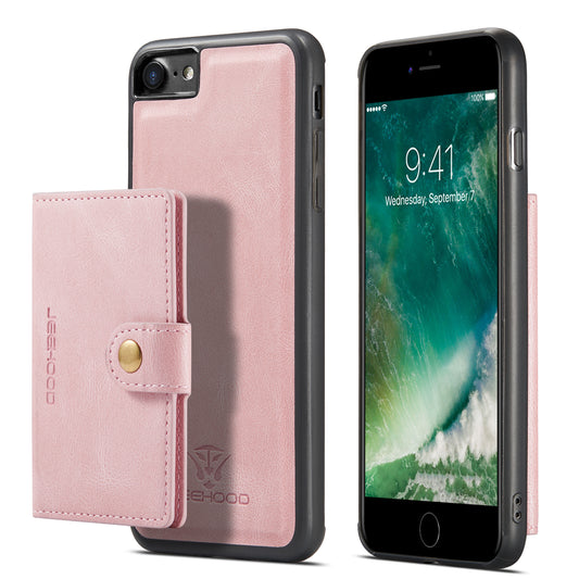 Magnetic Detachable Card Bag iPhone SE (2020) Leather Cover RFID Flip Stand