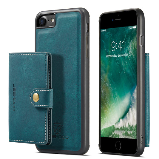 Magnetic Detachable Card Bag iPhone SE (2022) Leather Cover RFID Flip Stand