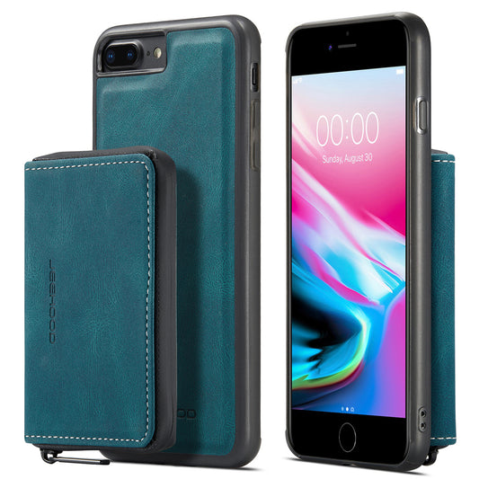 Magnetic Detachable Card Pouch iPhone 7 Plus Leather Cover RFID Zipper Stand