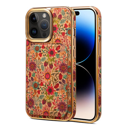 Moslem Flowers Wood iPhone 14 Pro Transformers Cover Verticle Horizontal Kickstand