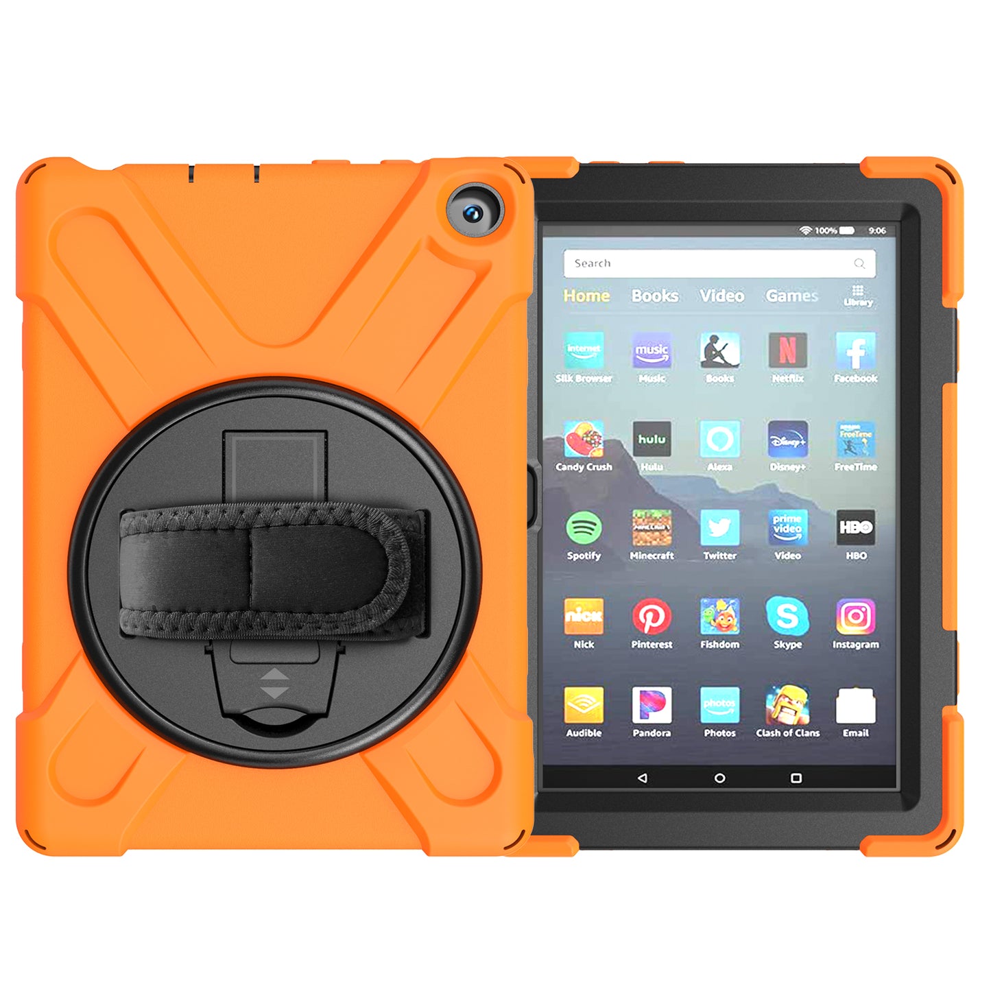 Pirate King Amazon Kindle Fire HD 8 (2020) Case 360 Rotating Stand Shoulder Strap