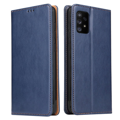 PU Leather Galaxy A52s Flip Case Wallet Stand Texture Deluxe