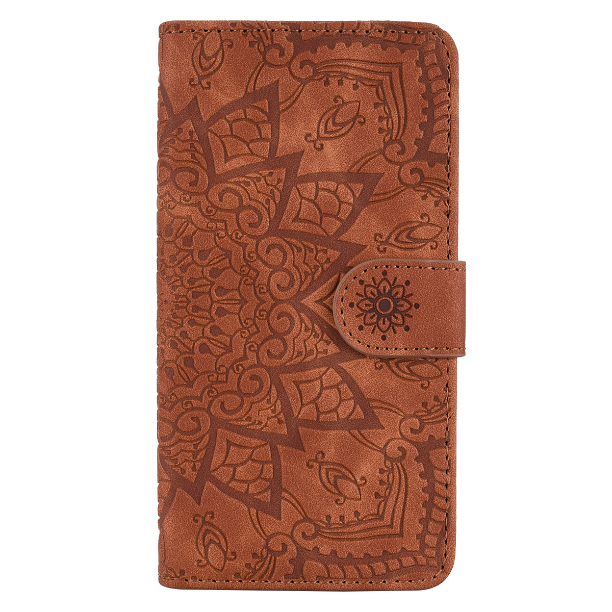 Double Hem Galaxy S8 Leather Case Embossing Sunflower Wallet Foldable Stand