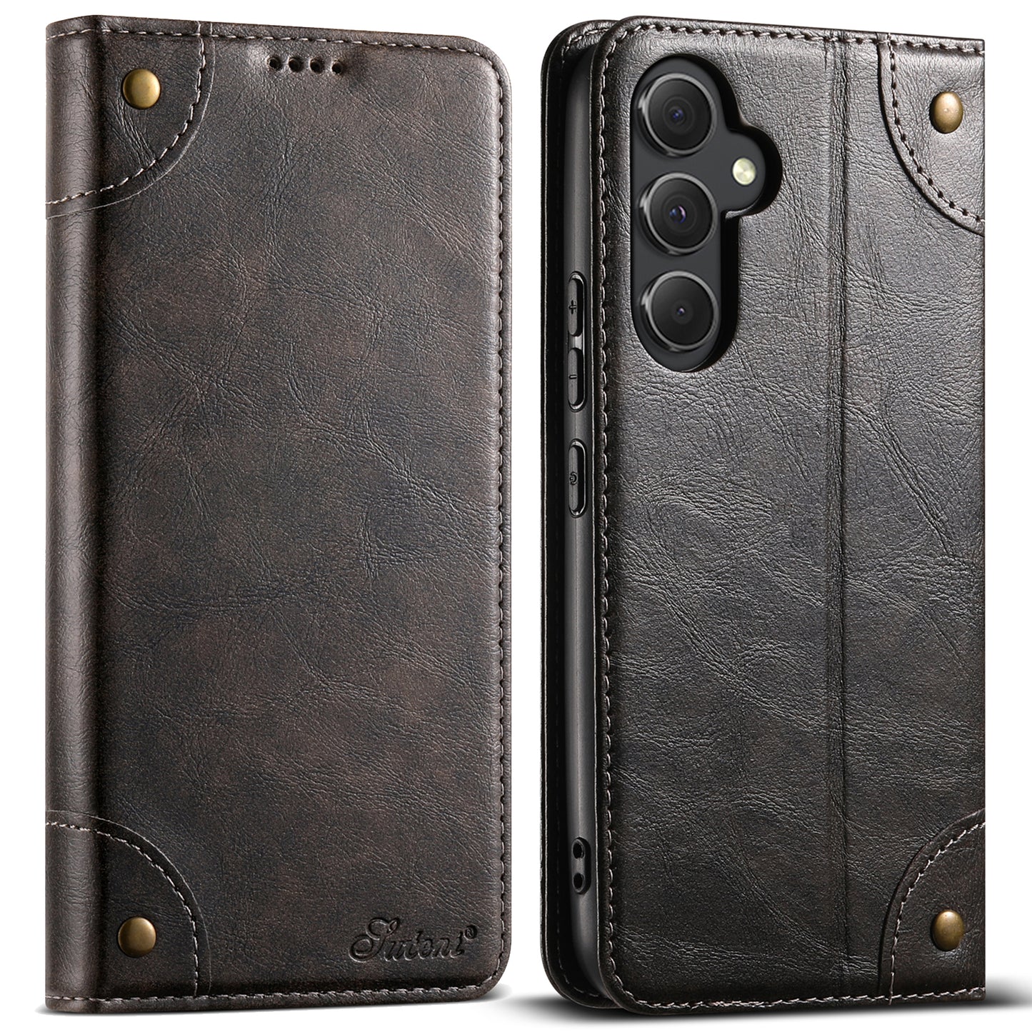 Baroque Galaxy A24 Leather Case Magtic Flip Wallet Stand Business RFID