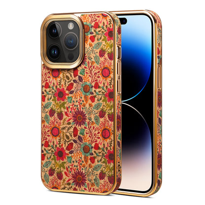 Moslem Flowers Wood iPhone 12 Pro Max Electroplated Cover Retro