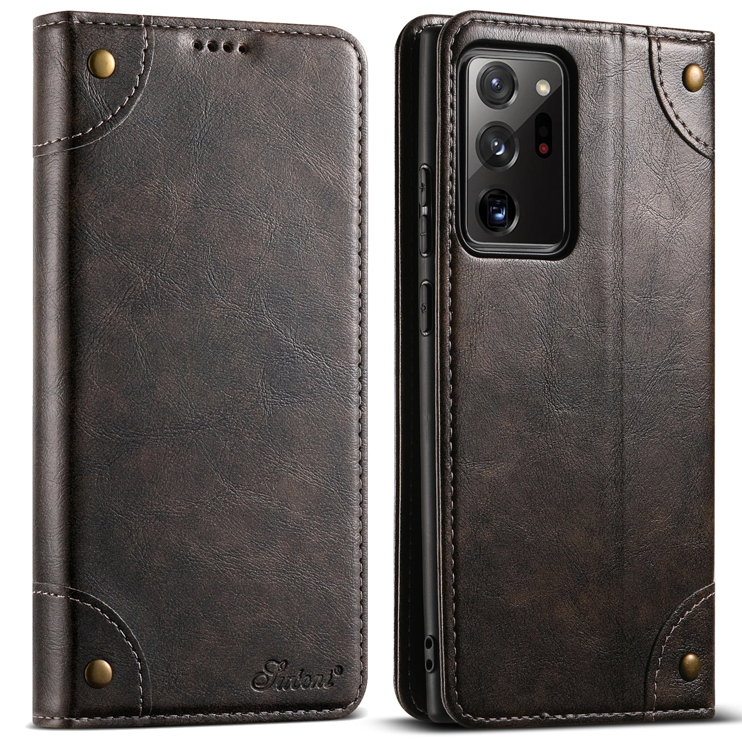 Baroque Galaxy Note20 Leather Case Magtic Flip Wallet Stand Business RFID