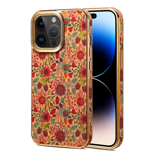 Moslem Flowers Wood iPhone 15 Electroplated Cover Retro