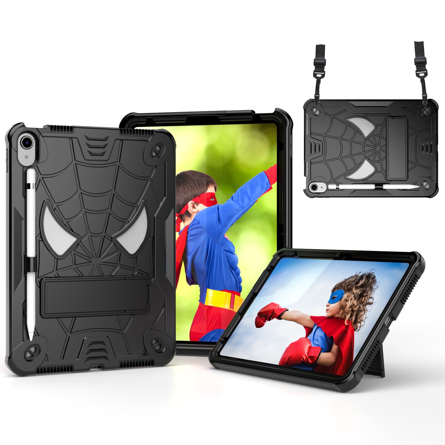 Spider-Man iPad 10 Shockproof Case Rugged Detachable Shoulder Strap