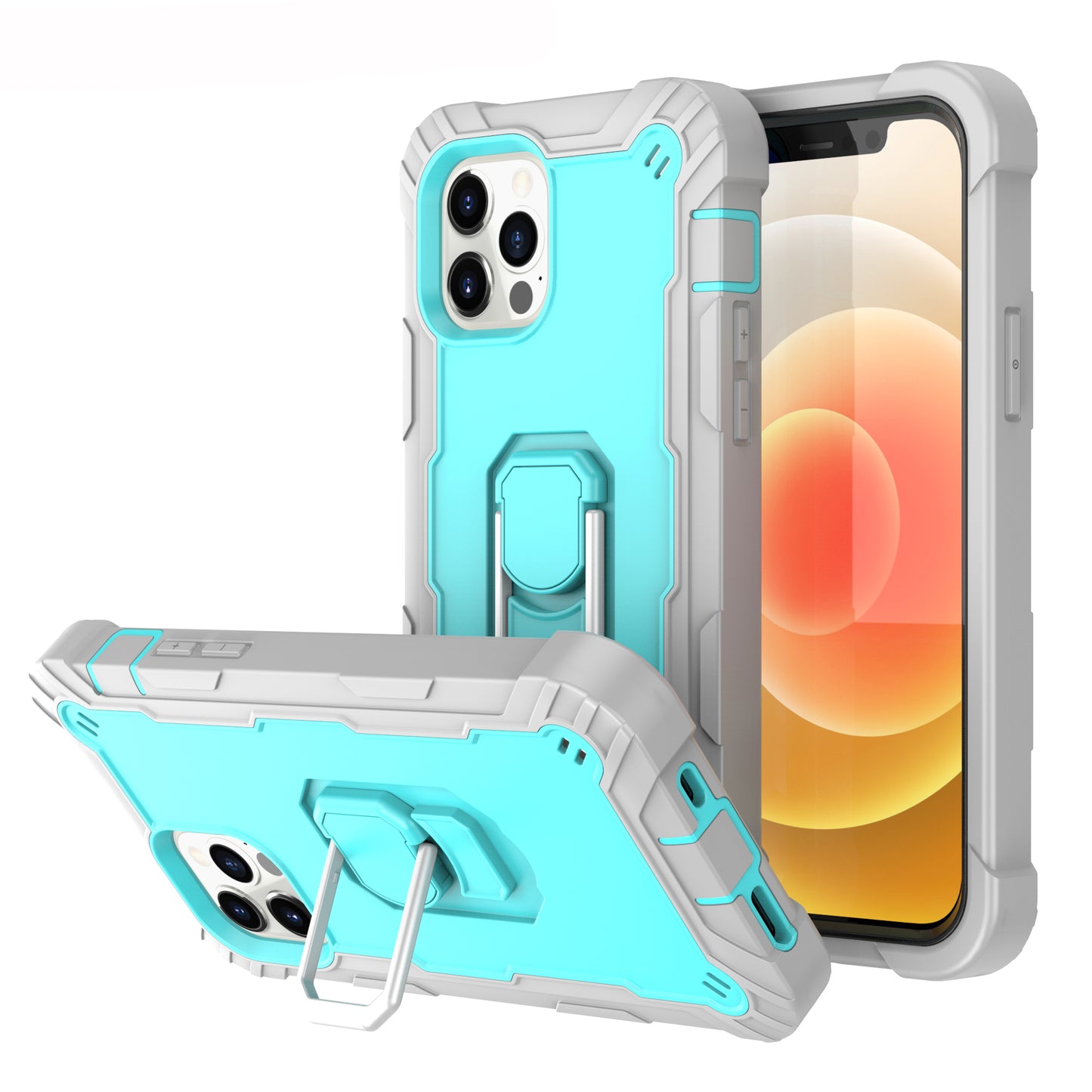 Ring Holder Kickstand iPhone 12 Shockroof Case All Round Protection Military