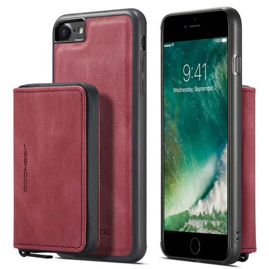 Magnetic Detachable Card Pouch iPhone 8 Leather Cover RFID Zipper Stand