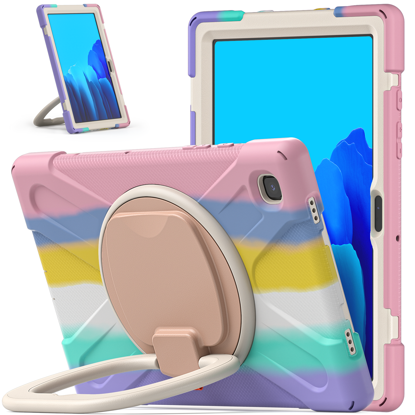 Pirate Box Galaxy Tab A7 Case Hook Stand Rotating with Hand Holder Shoulder Strap