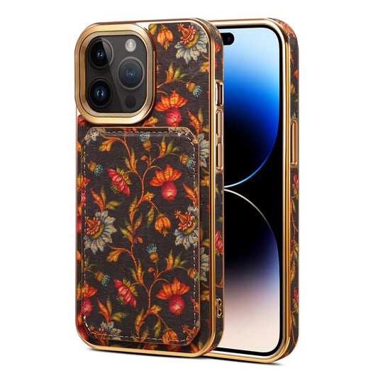 Moslem Flowers Wood iPhone 15 Pro Transformers Cover Verticle Horizontal Kickstand