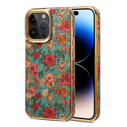 Moslem Flowers Wood iPhone 14 Plus Electroplated Cover Retro