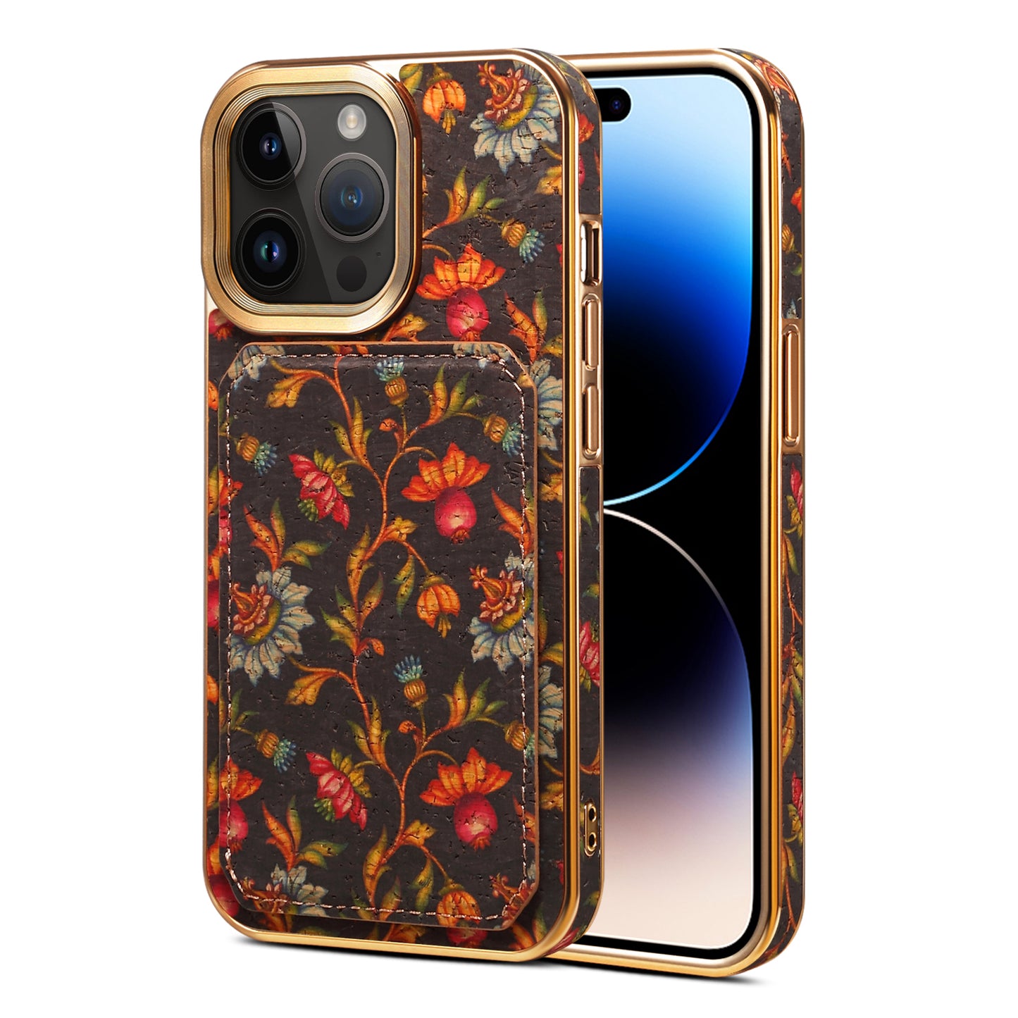 Moslem Flowers Wood iPhone 14 Pro Transformers Cover Verticle Horizontal Kickstand