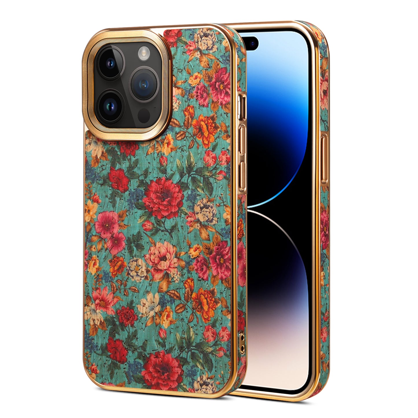 Moslem Flowers Wood iPhone 14 Pro Max  Electroplated Cover Retro