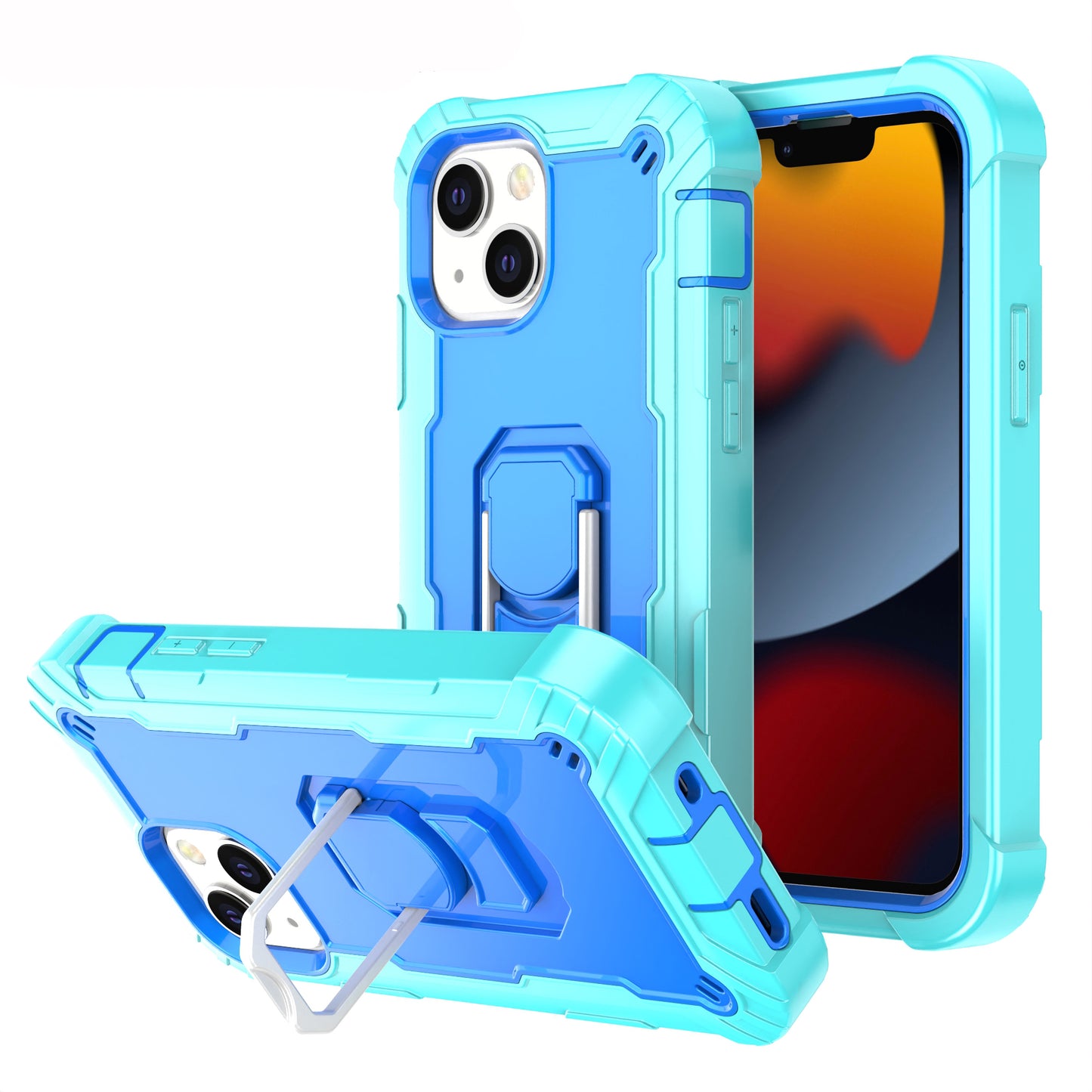 Ring Holder Kickstand iPhone 13 Shockroof Case All Round Protection Military