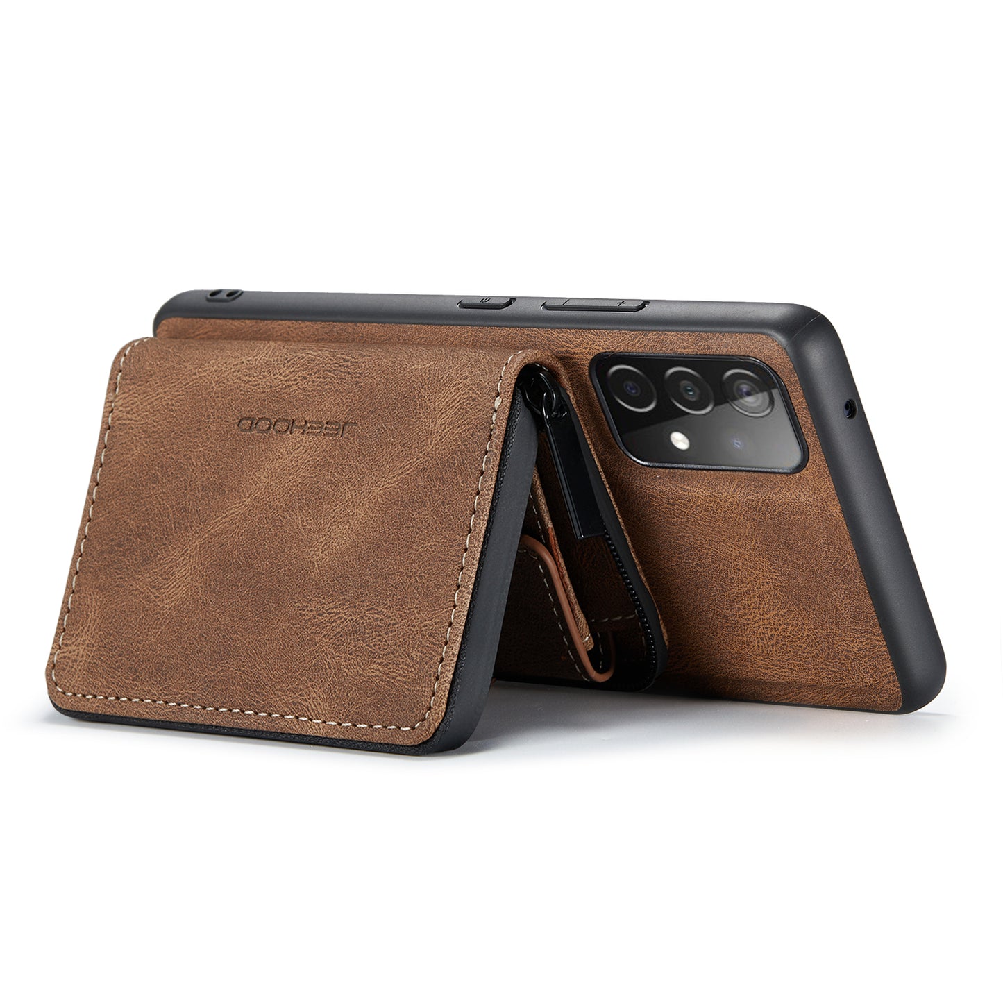 Magnetic Detachable Card Pouch Galaxy A32 Leather Cover RFID Zipper Stand