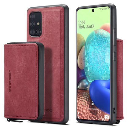 Magnetic Detachable Card Pouch Galaxy A71 Leather Cover RFID Zipper Stand