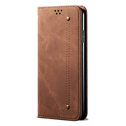 Retro Demin Galaxy A33 Leather Case Frosted TPU Shell Magnetic Wallet Stand