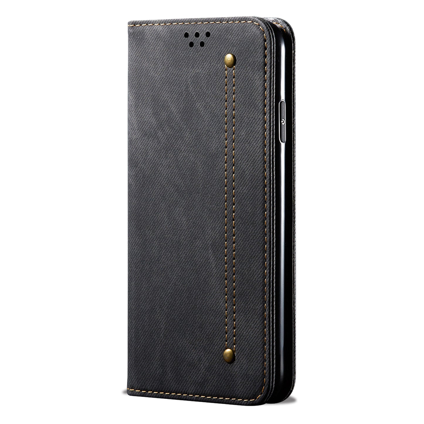 Retro Demin Galaxy A72 Leather Case Frosted TPU Shell Magnetic Wallet Stand