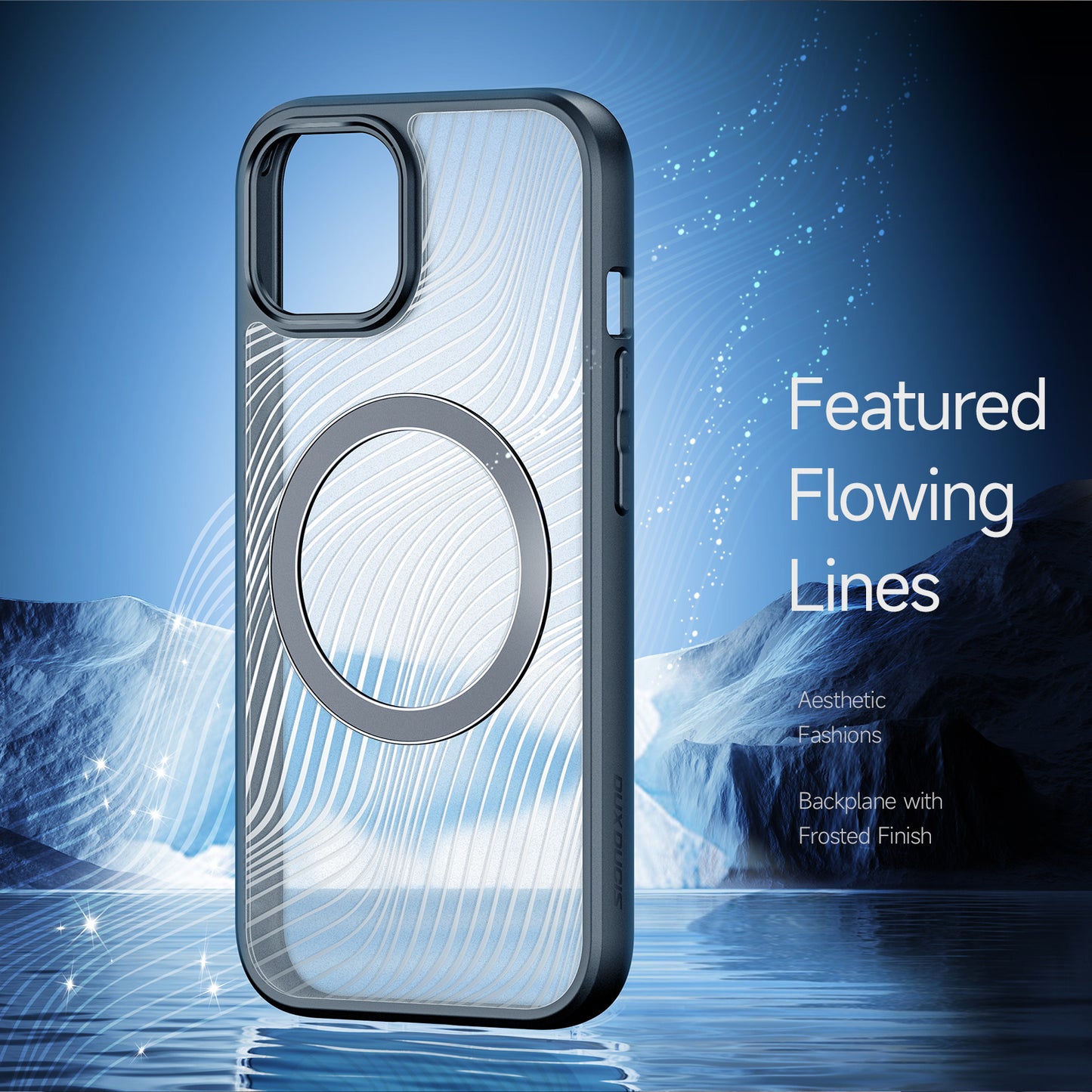 Aimo Magsafe iPhone 15 Plus Case Redefine Frosted Flowing Lines