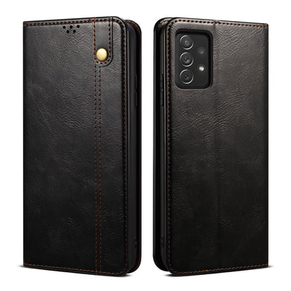 Oil Wax Leather Galaxy A23 Case Magnetic Wallet Stand Slim Classical