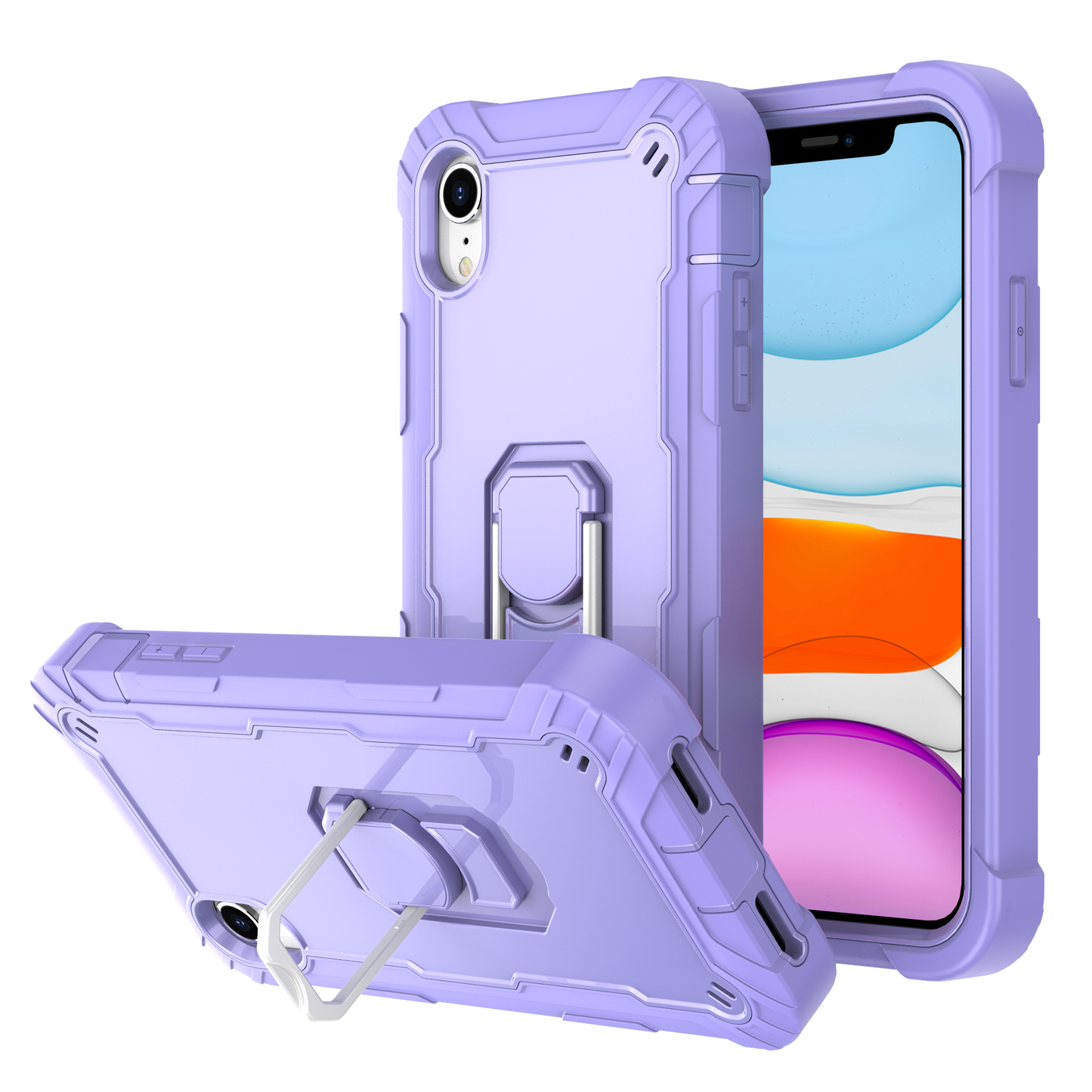 Ring Holder Kickstand iPhone XR Shockroof Case All Round Protection Military