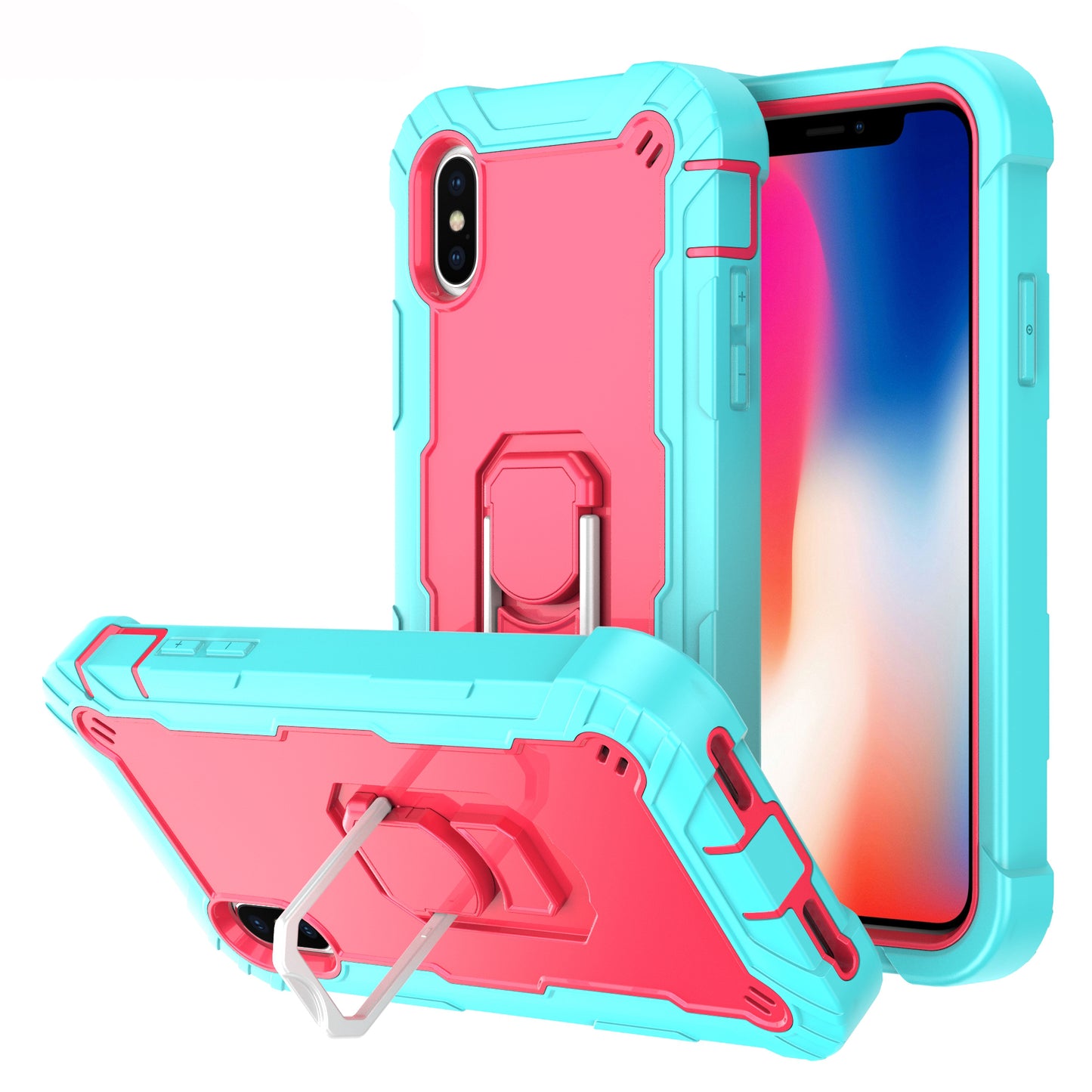 Ring Holder Kickstand iPhone X Xs Shockroof Case All Round Protection Military