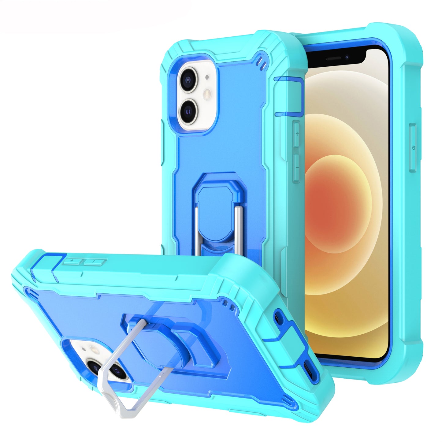 Ring Holder Kickstand iPhone 12 Mini Shockroof Case All Round Protection Military