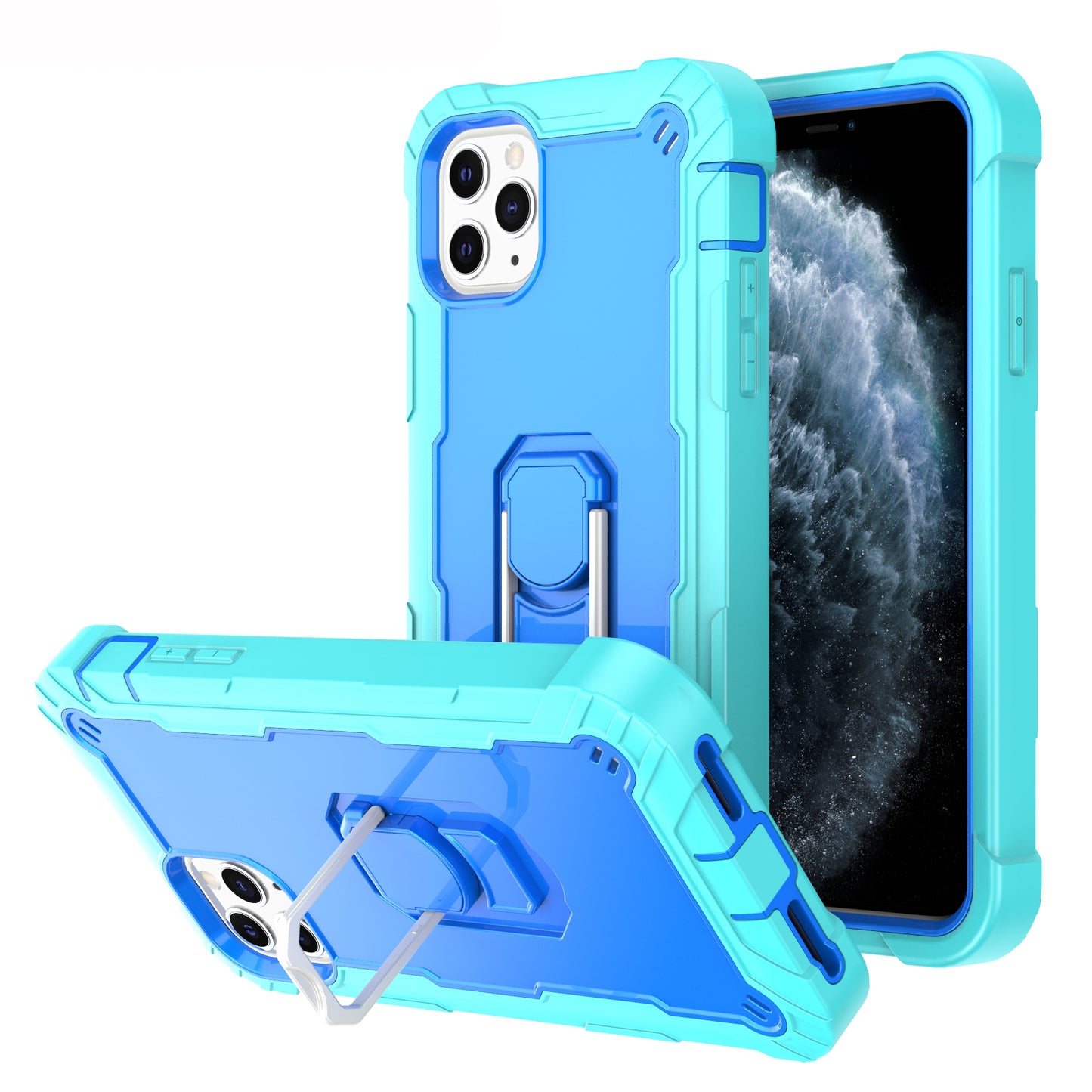 Ring Holder Kickstand iPhone 11 Pro Shockroof Case All Round Protection Military