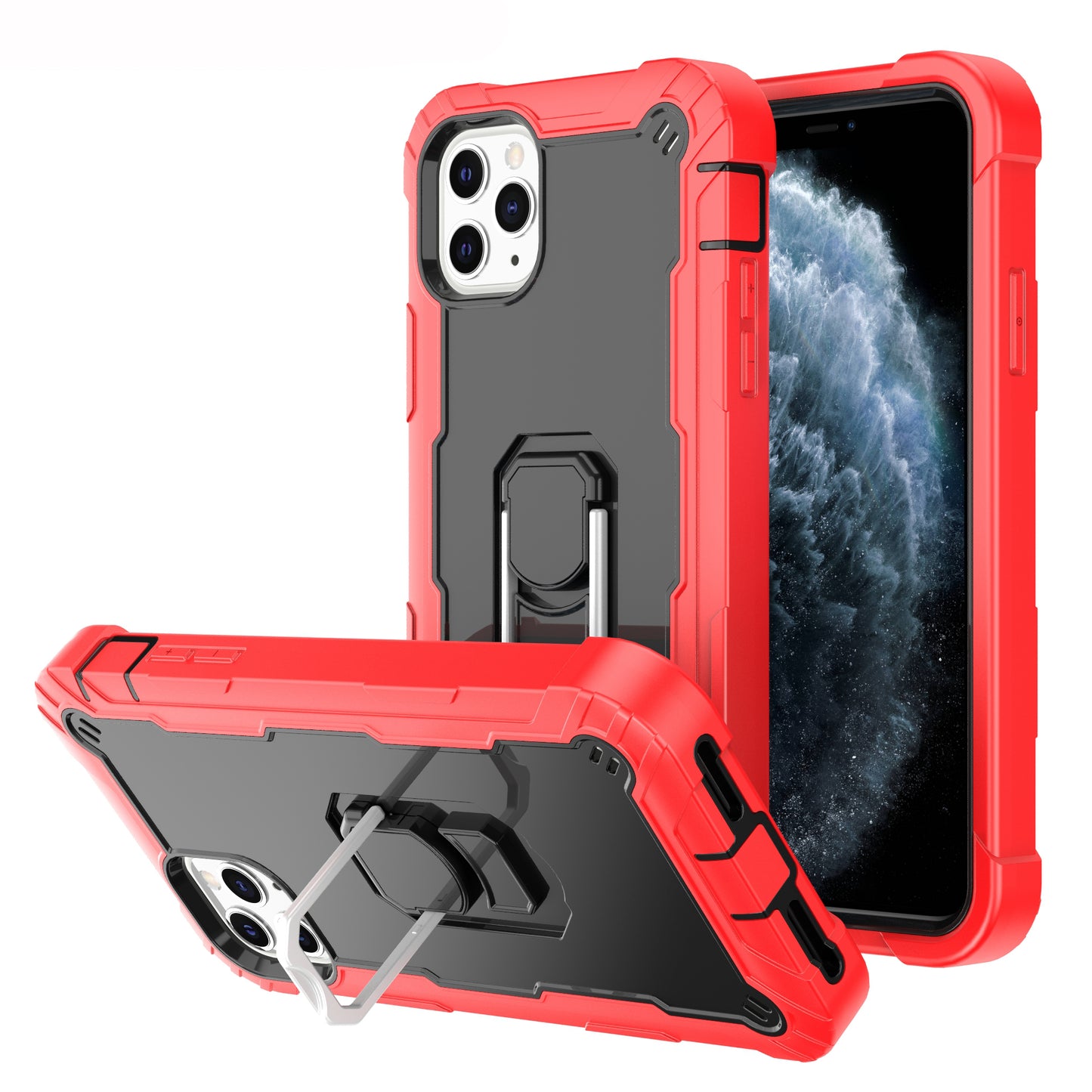 Ring Holder Kickstand iPhone 11 Pro Shockroof Case All Round Protection Military