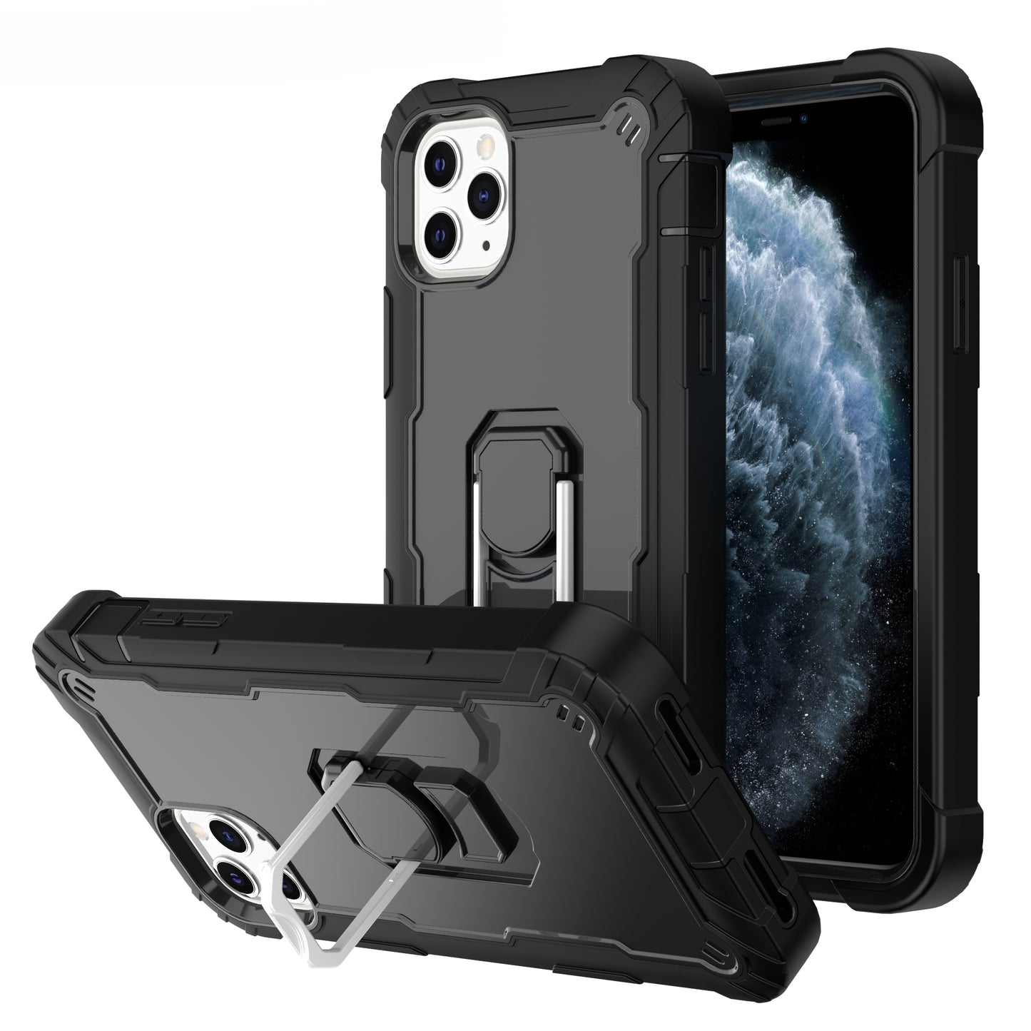 Ring Holder Kickstand iPhone 11 Pro Max Shockroof Case Protection Military