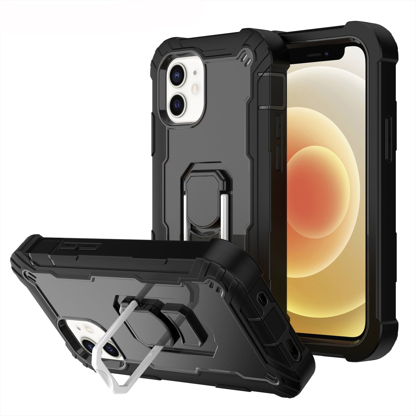 Ring Holder Kickstand iPhone 12 Mini Shockroof Case All Round Protection Military