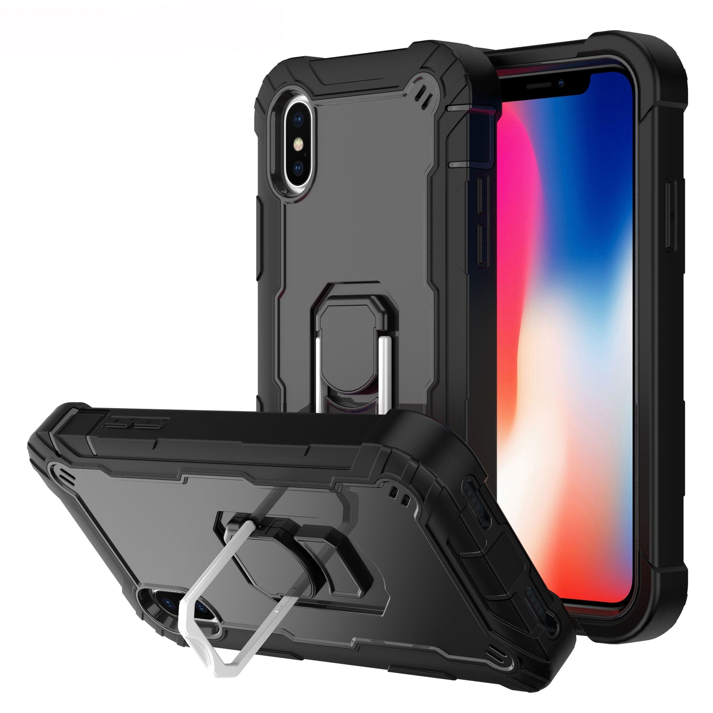 Ring Holder Kickstand iPhone X Xs Shockroof Case All Round Protection Military