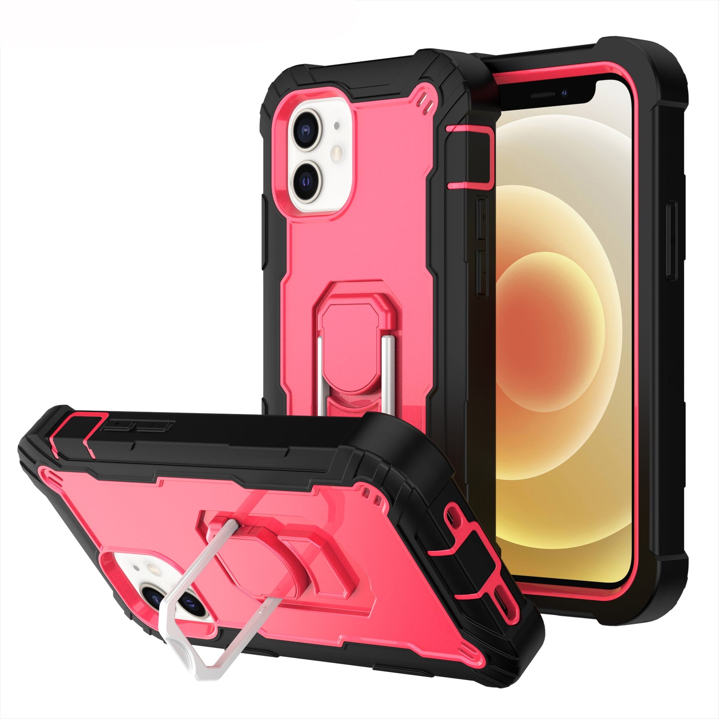 Ring Holder Kickstand iPhone 12 Mini Shockroof Case All Round Protection Military