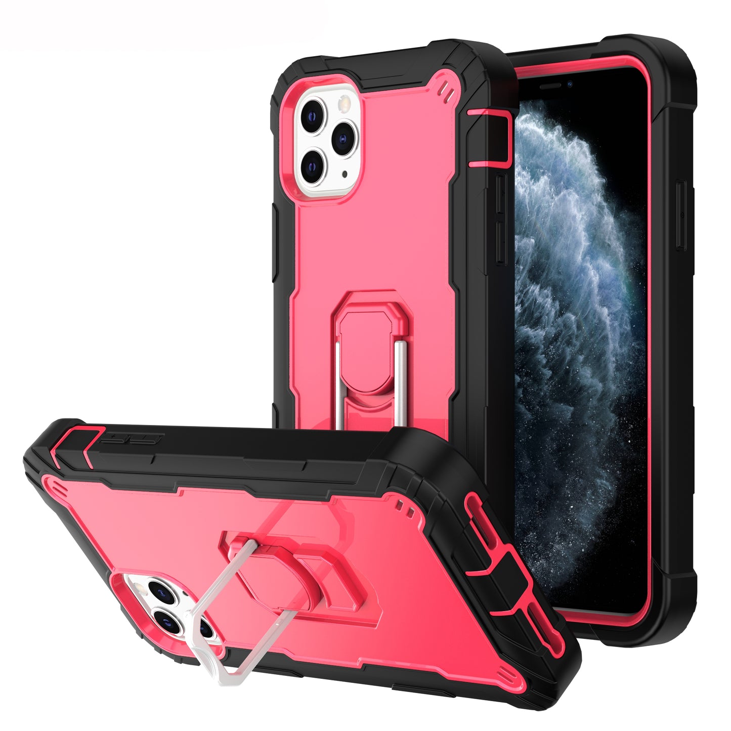 Ring Holder Kickstand iPhone 11 Pro Shockroof Case All Round Protection Military