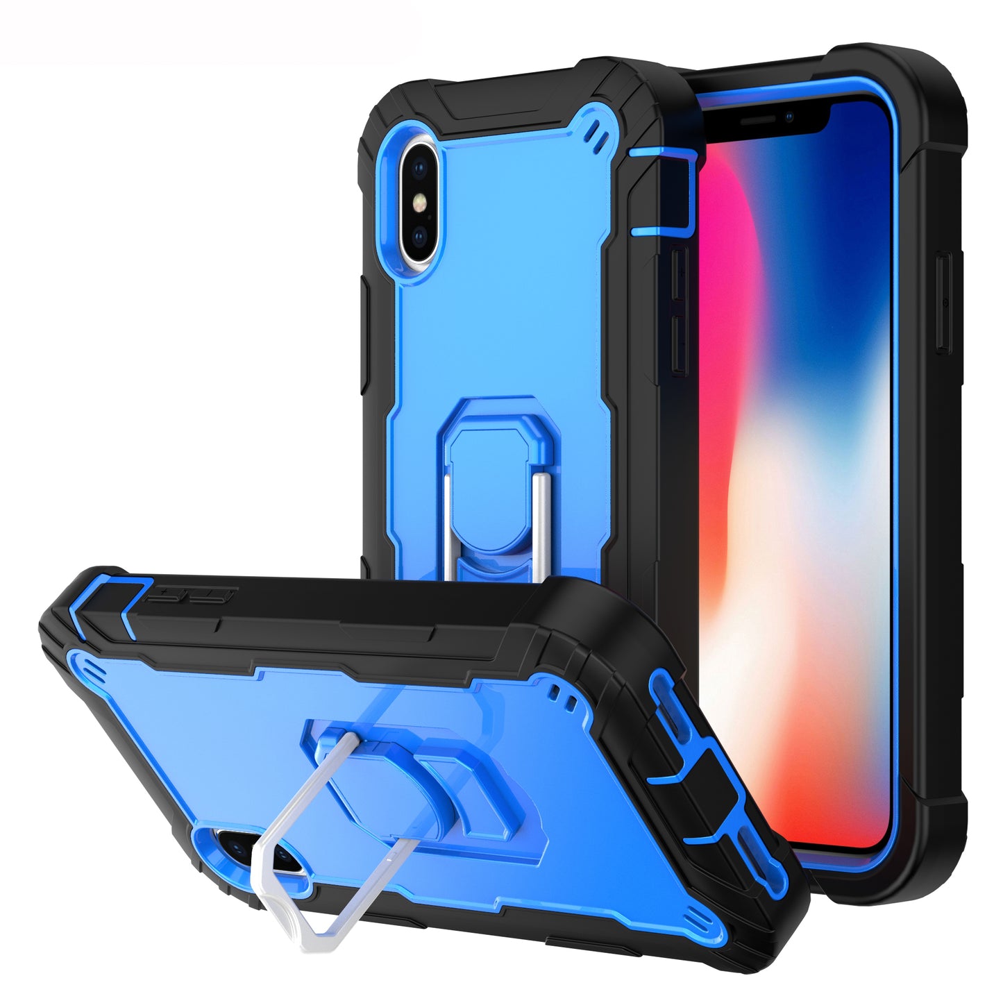 Ring Holder Kickstand iPhone X Xs Shockroof Case All Round Protection Military