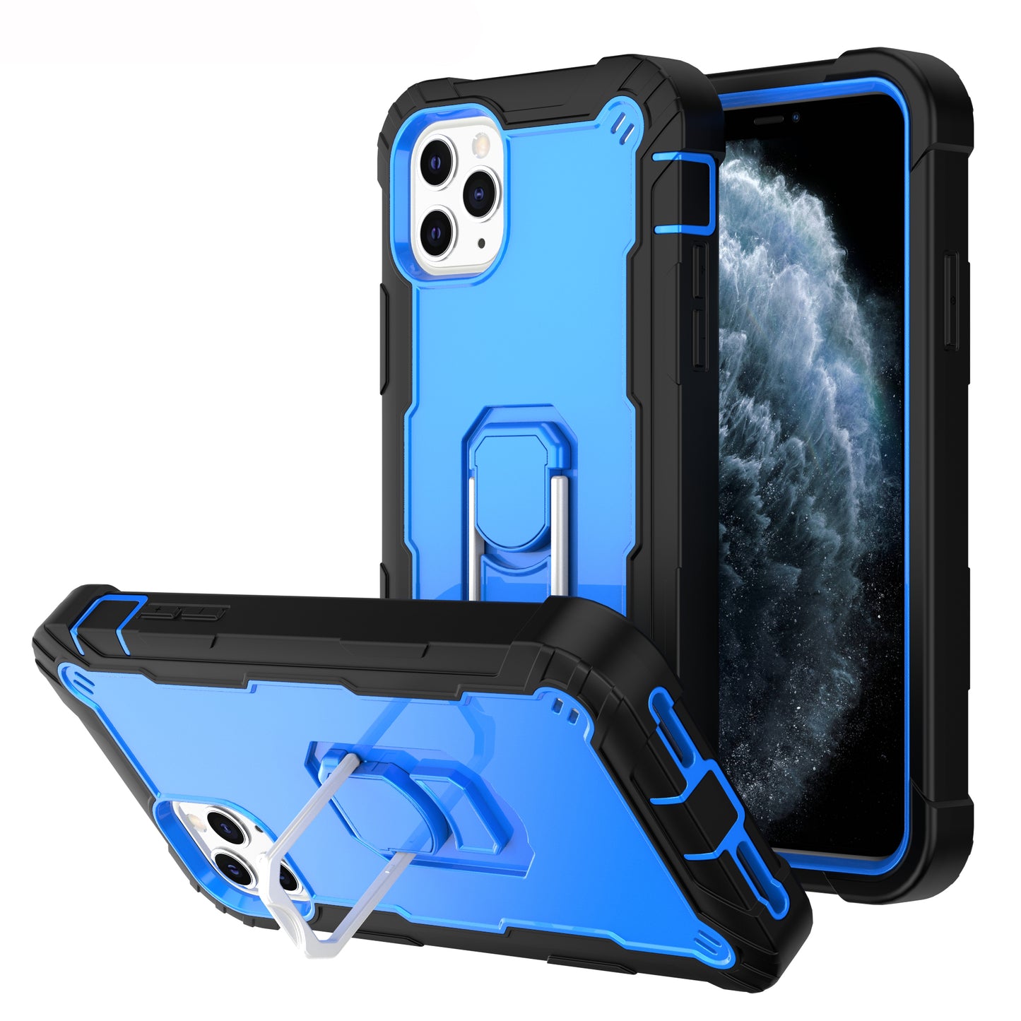 Ring Holder Kickstand iPhone 11 Pro Shockroof Case All Round Protection Military