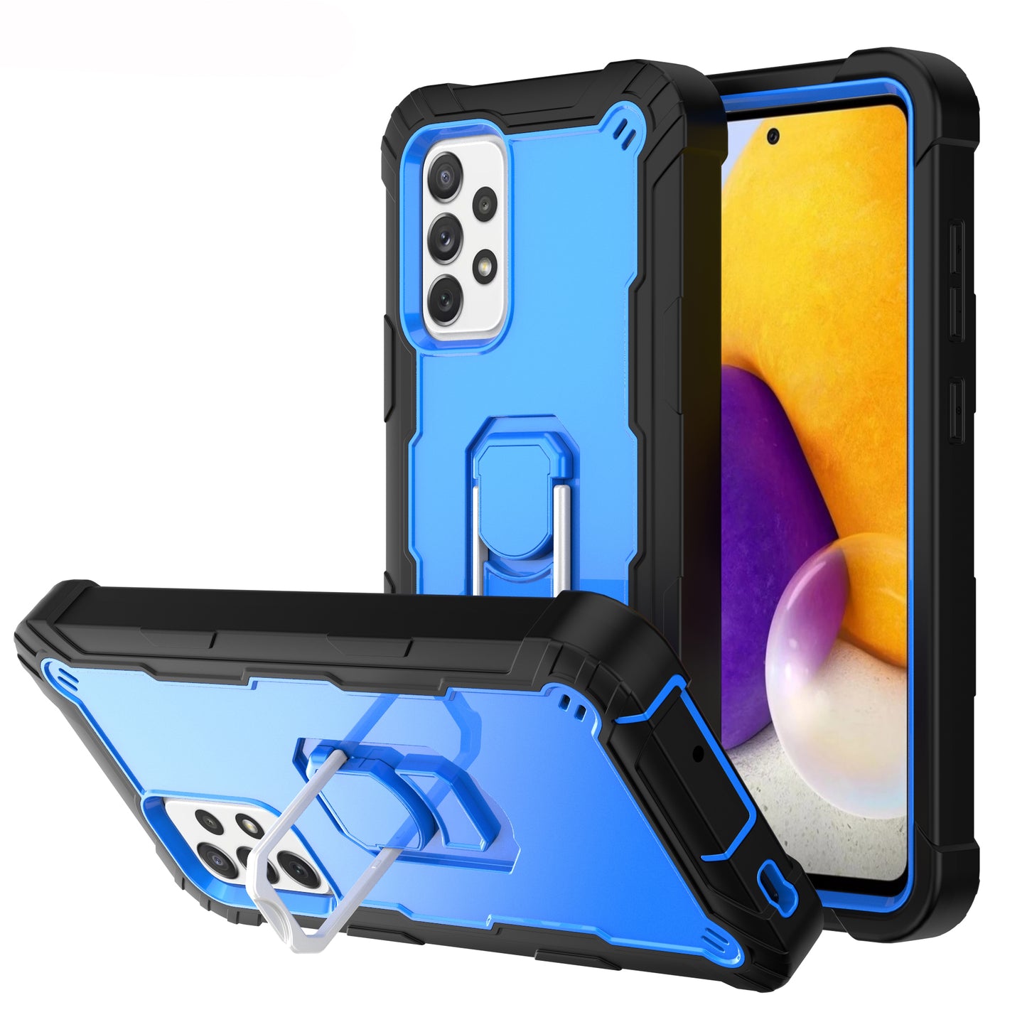 Ring Holder Kickstand Galaxy A72 Shockroof Case All Round Protection Military