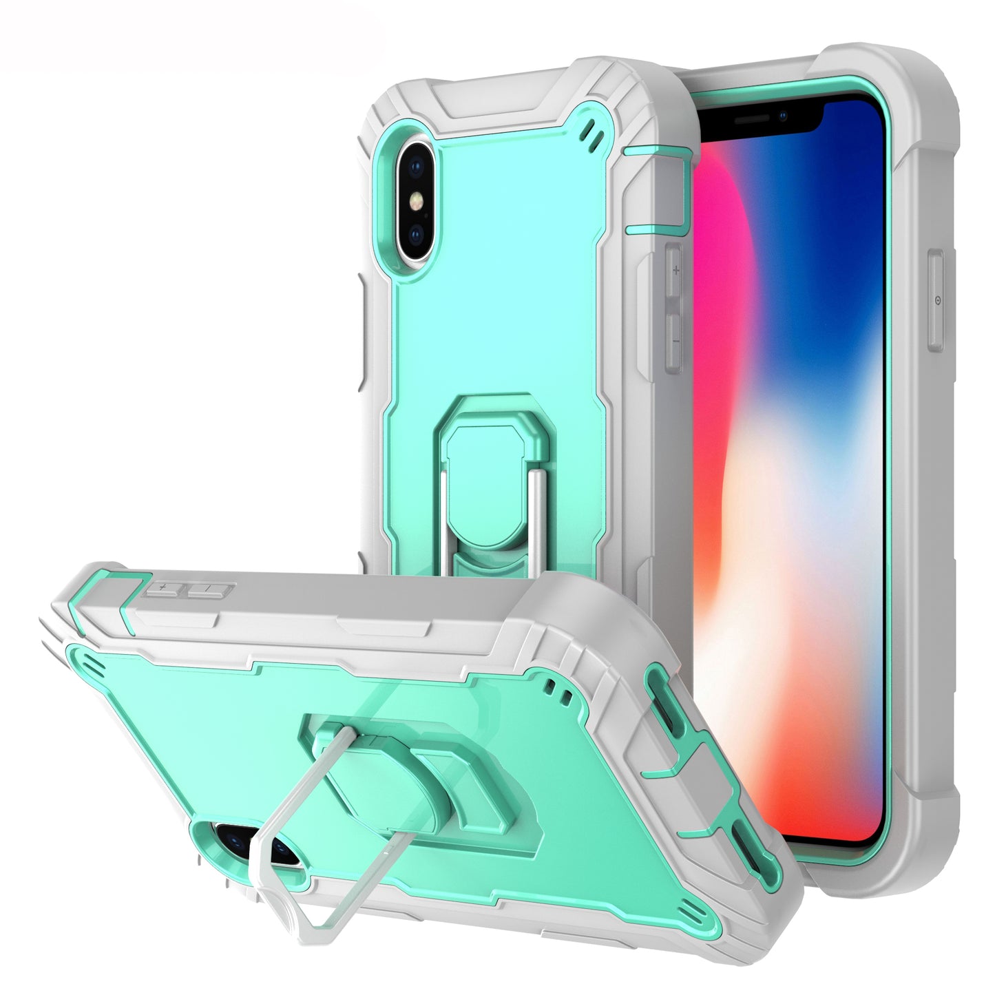 Ring Holder Kickstand iPhone X Xs Shockroof Case All Round Protection Military