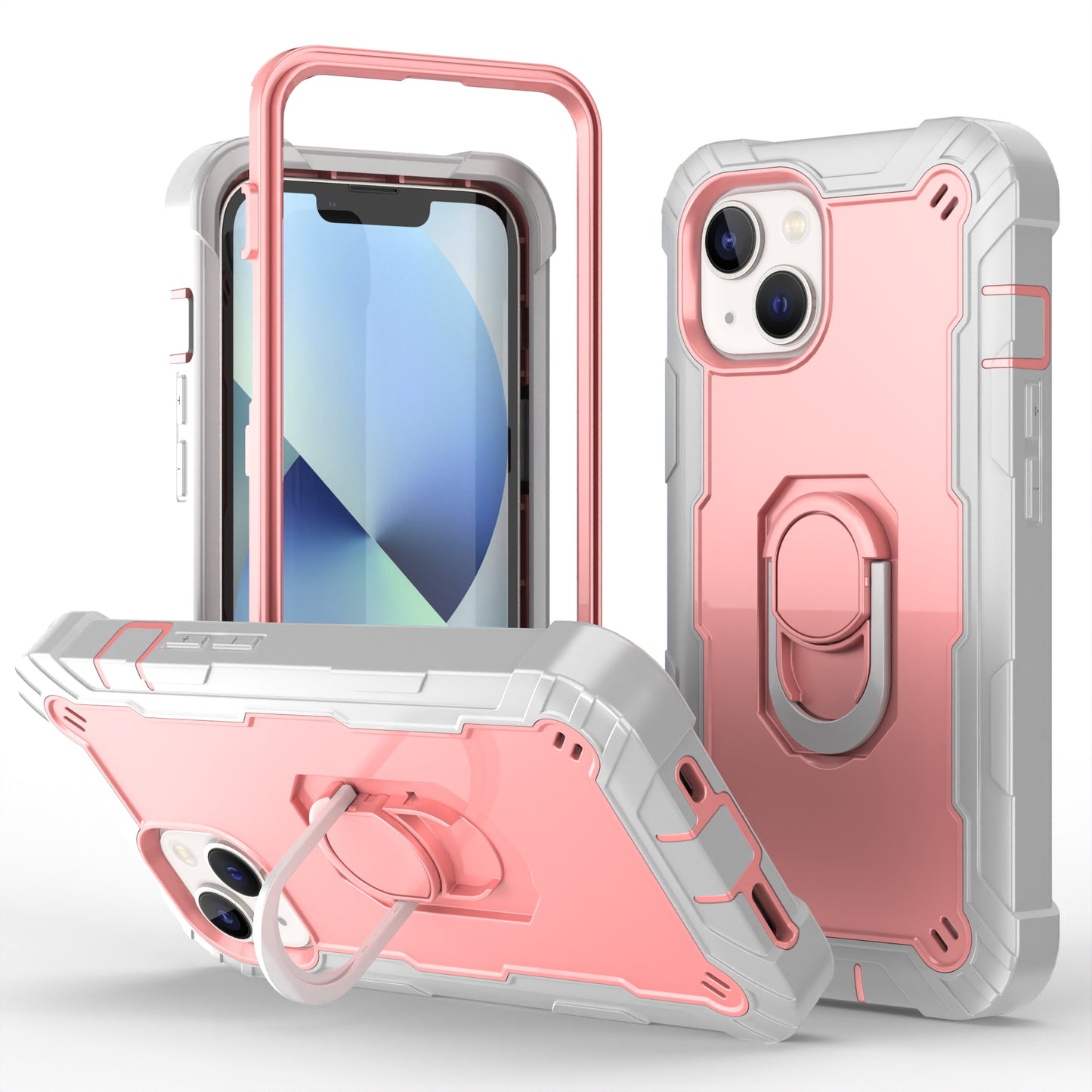 Ring Holder Kickstand iPhone 14 Shockroof Case All Round Protection Military