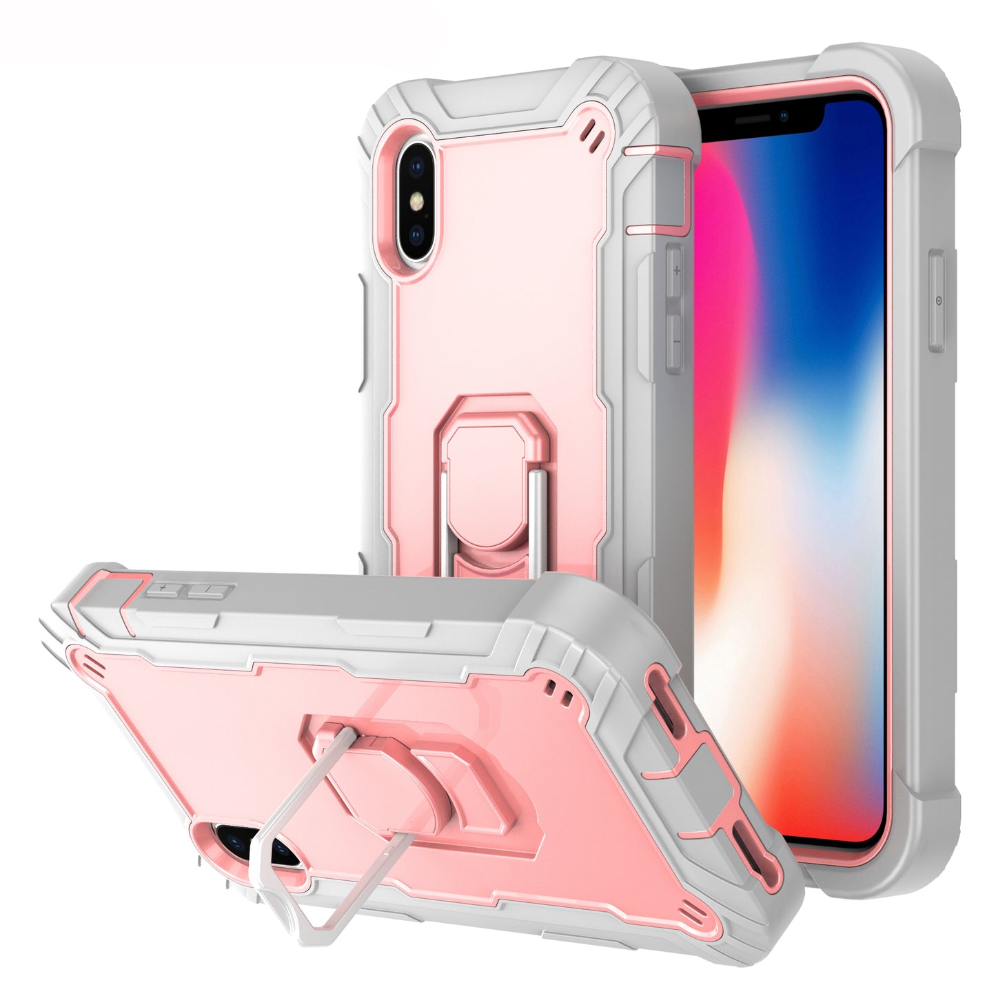 Ring Holder Kickstand iPhone X Xs Shockroof Case All Round Protection Military