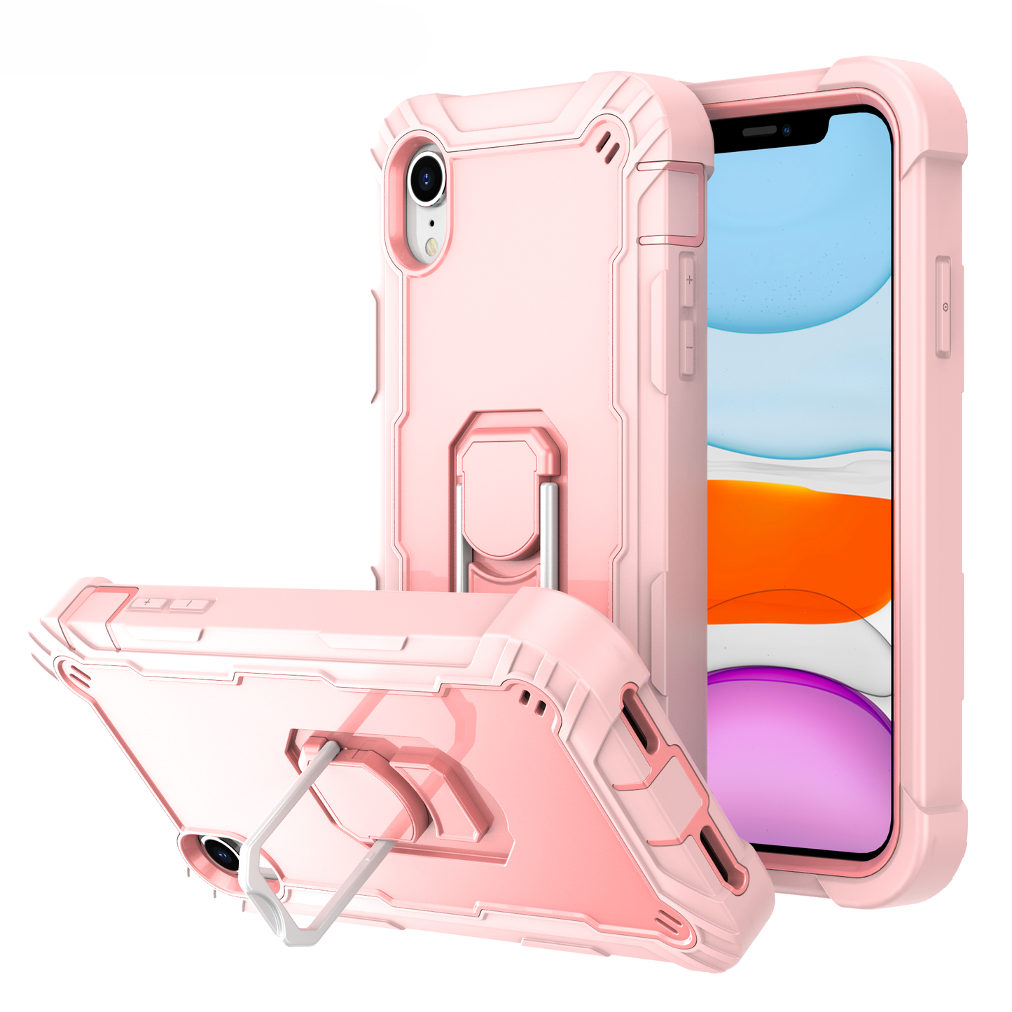 Ring Holder Kickstand iPhone XR Shockroof Case All Round Protection Military