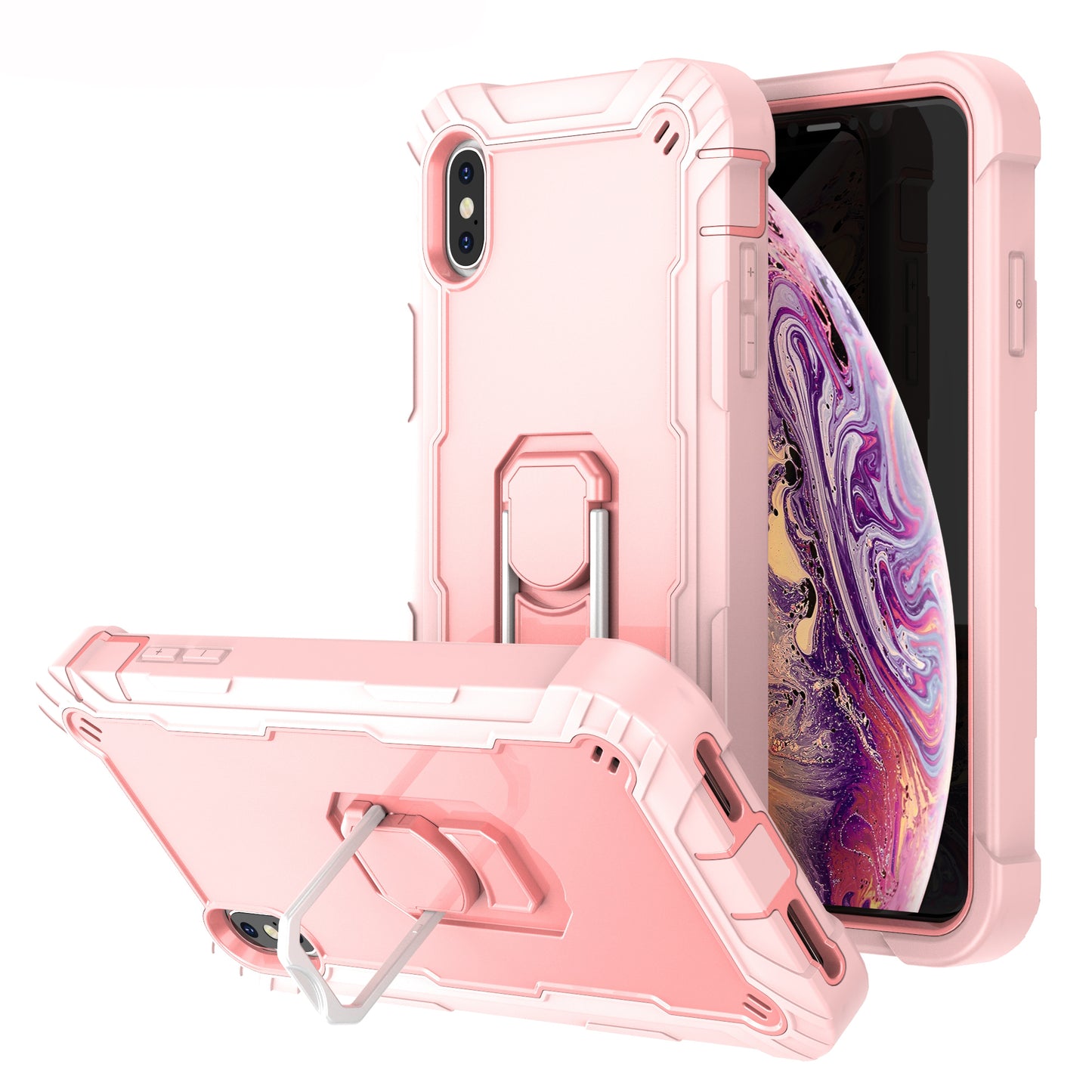 Ring Holder Kickstand iPhone Xs Max Shockroof Case All Round Protection Military