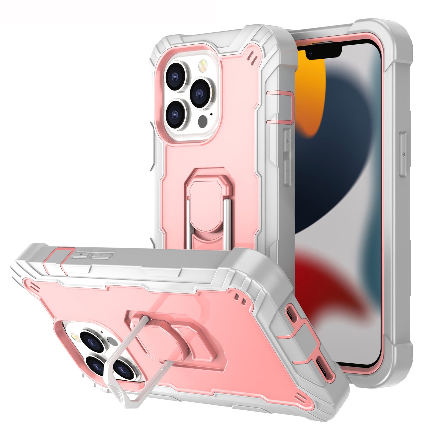 Ring Holder Kickstand iPhone 13 Pro Shockroof Case All Round Protection Military