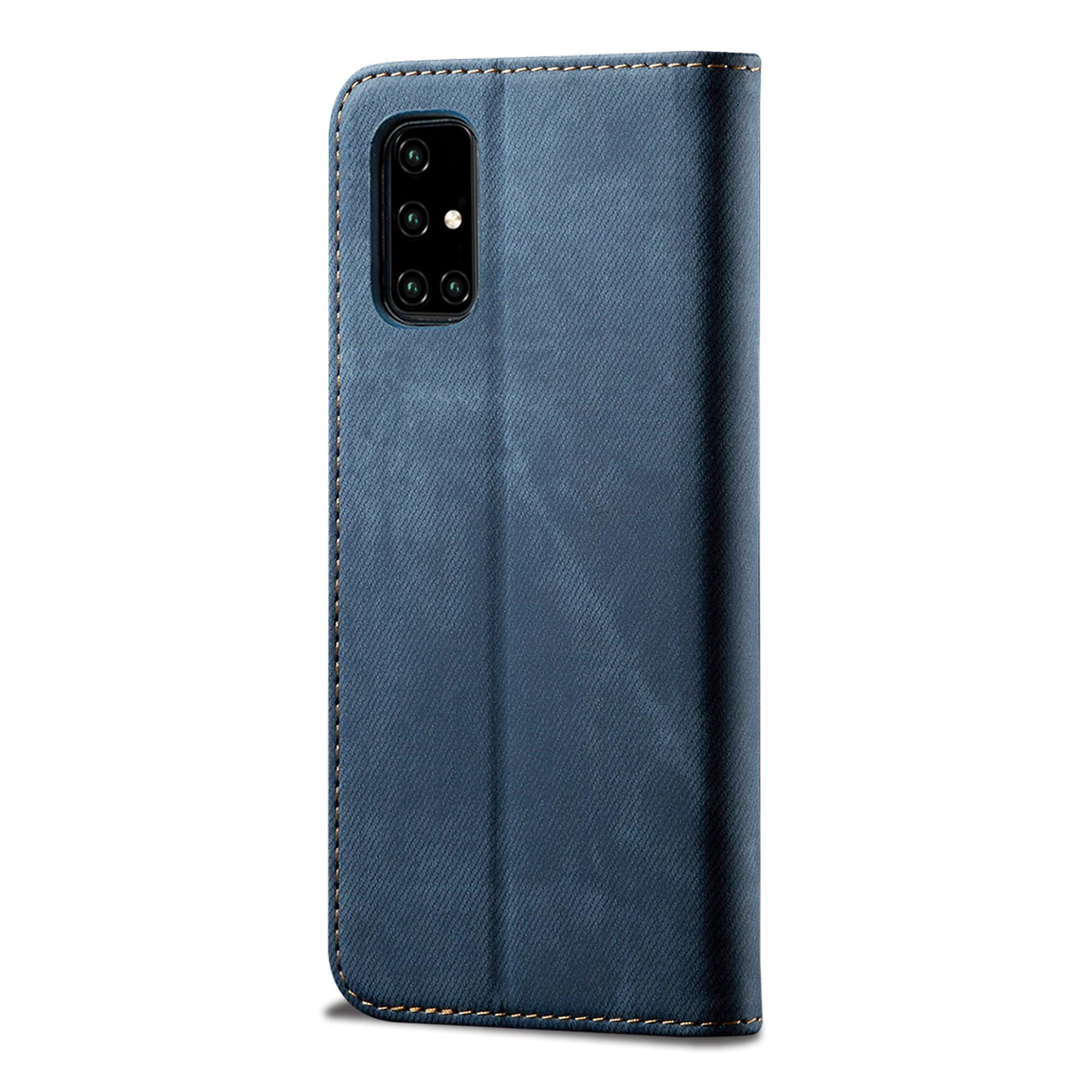 Retro Demin Galaxy A41 Leather Case Frosted TPU Shell Magnetic Wallet Stand