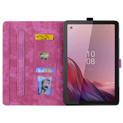 Cat Cherry Blossoms Lenovo Tab M9 (2023) Grils Case Retro Leather Embossing