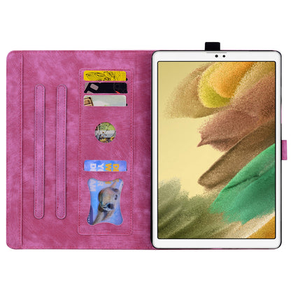 Cat Cherry Blossoms Galaxy Tab A8 Grils Case Retro Leather Embossing Wallet Stand