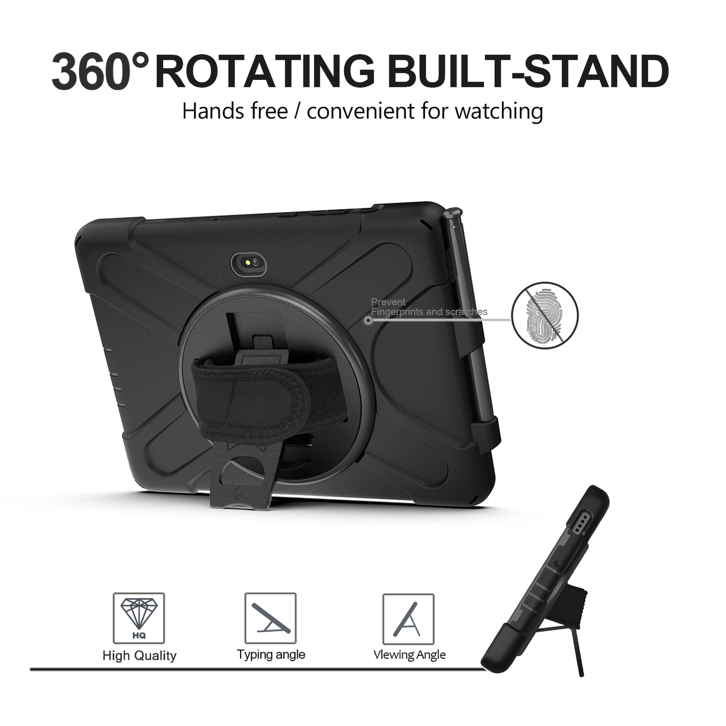 Pirate King Galaxy Tab Active4 Pro Case 360 Rotating Stand Hand Holder Shoulder Strap