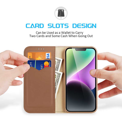 Hivo Magnetic Apple iPhone 15 Plus Leather Case RFID Card Slots Magnetic Stand